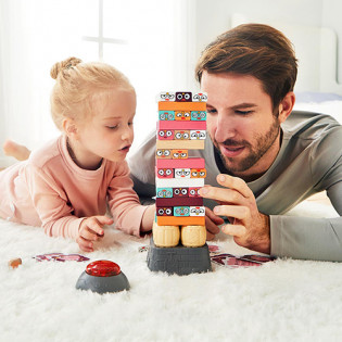 TOP BRIGHT Colored Wooden Blocks Stacking Board